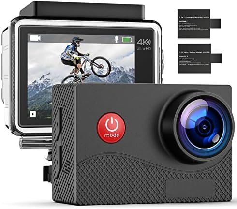 Action Camera 4K Ultra HD Wifi Sports Underwater Camera 170 Degree Wide Angle 98FT Waterproof Camera 2 Inch