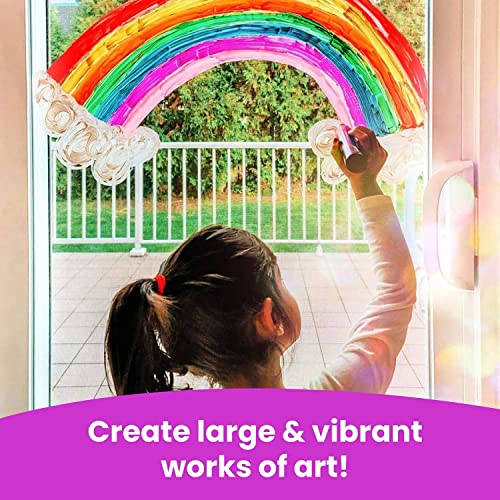 Chalkola Neon Car Window Markers - 10 Chalk Pens (with Gold, Silver) - 3 in 1 Nib, 15mm Jumbo Tip - Washable Liquid Chalk Markers for Blackboard, Chalkboard, Glass, Cars - Erasable Window Glass Pens - Thumbnail 4