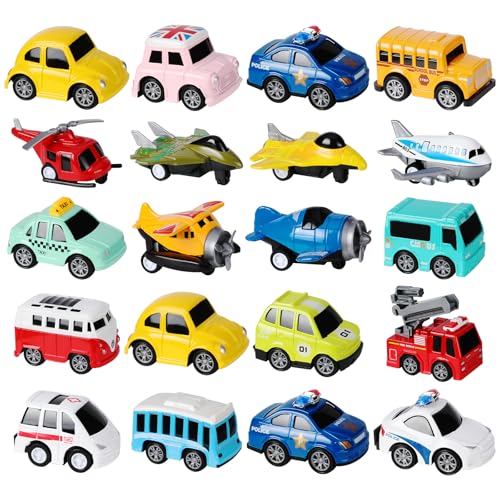 Set de 18 vehículos de juguete tirapullados miniatura 1