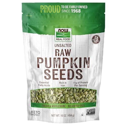 NOW Foods, Pumpkin Seeds, Raw and Unsalted, Essential Fatty Acids,
