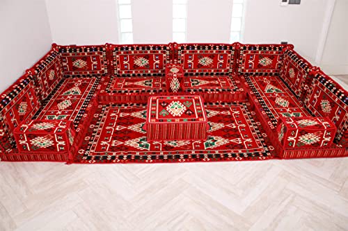 Arabic U Shaped Sofa Set,Arabic Floor Seating,Arabic Floor Sofa,Arabic Majlis,Arabic Couches,Floor Seating Sofa MA 46 (With PREMIUM FOAM)