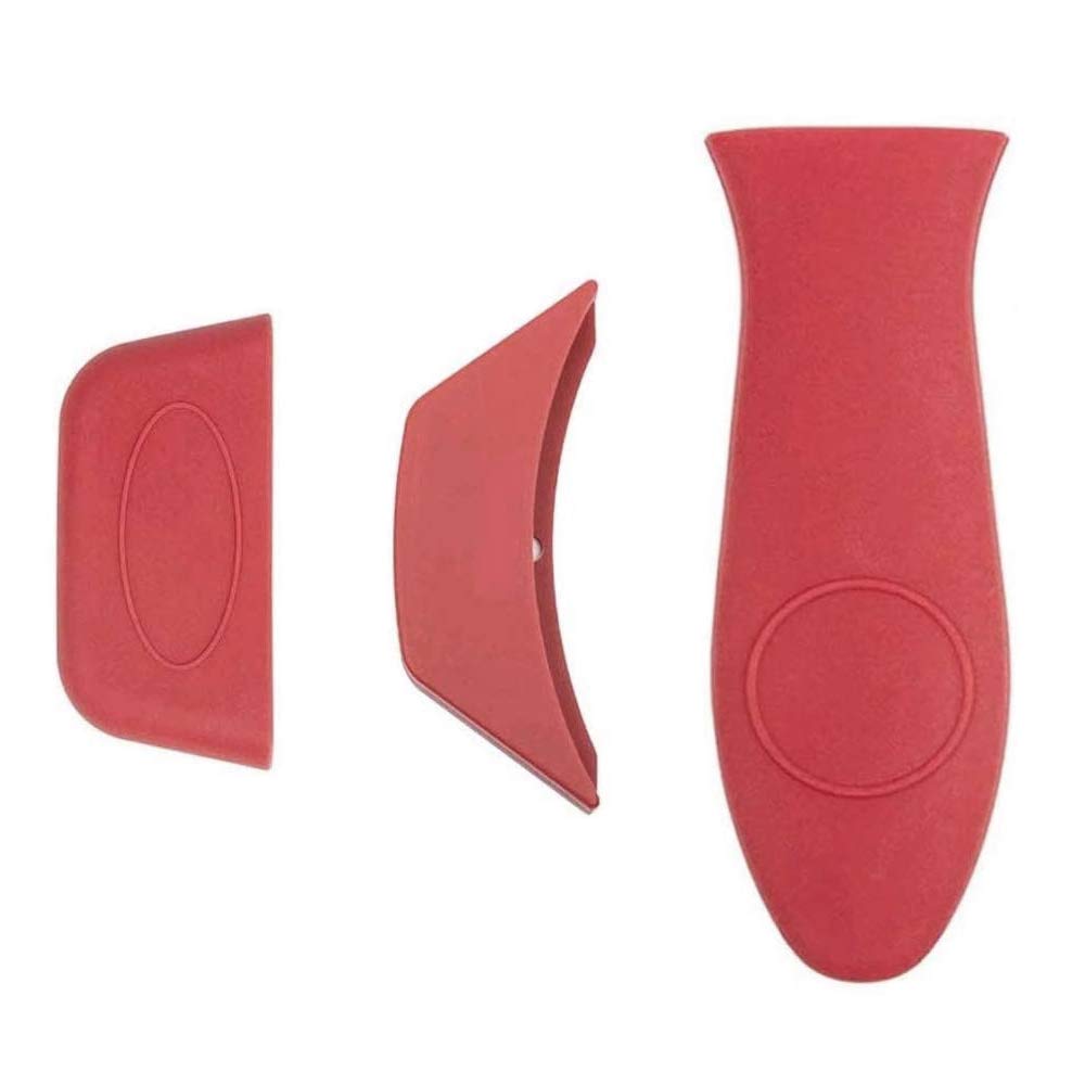 ManLee 3Pcs Silicone Hot Handle cover Assist Holder Pot Holders Cover Rubber Handle Cover Hot Resistant Non Slip Pot Holder Sleeves for Cast Iron Skillets Metal Frying Pans Aluminum Cookware Handles