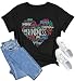 miuyinger Kindness Tshirts Shirts for Women Graphic Short Sleeve Be Kind Heart Shirt Inspirational Summer Casual Tops Black L