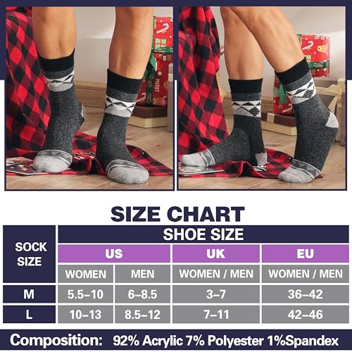 Image of 3 Pairs Thermal Warm Socks for Men & Women Thick Winter Extra Warm Insulated Boot Ski Socks for Cold Weather