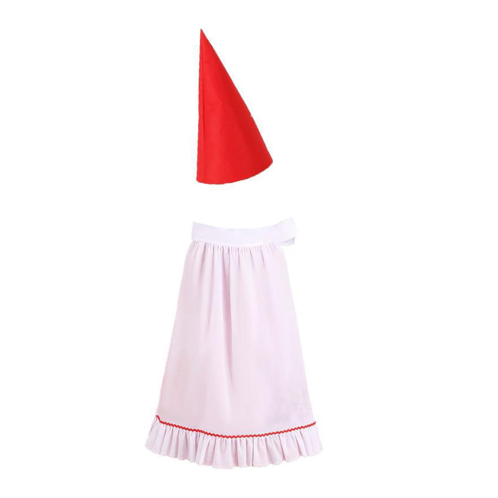 GMBYLBY 1. Costume Set With Felt Dwarf Hat & Ruffled Half Apron For Halloween Christmas Cosplay Women Cosplay Halloween Costumes