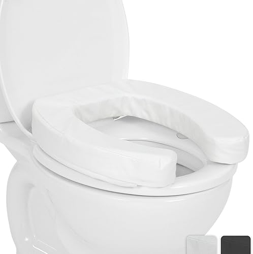 Vive Cojín para asiento de inodoro (espuma acolchada suave), accesorio de baño acolchado suave fácil de limpiar, asientos alargados y estándar, dona