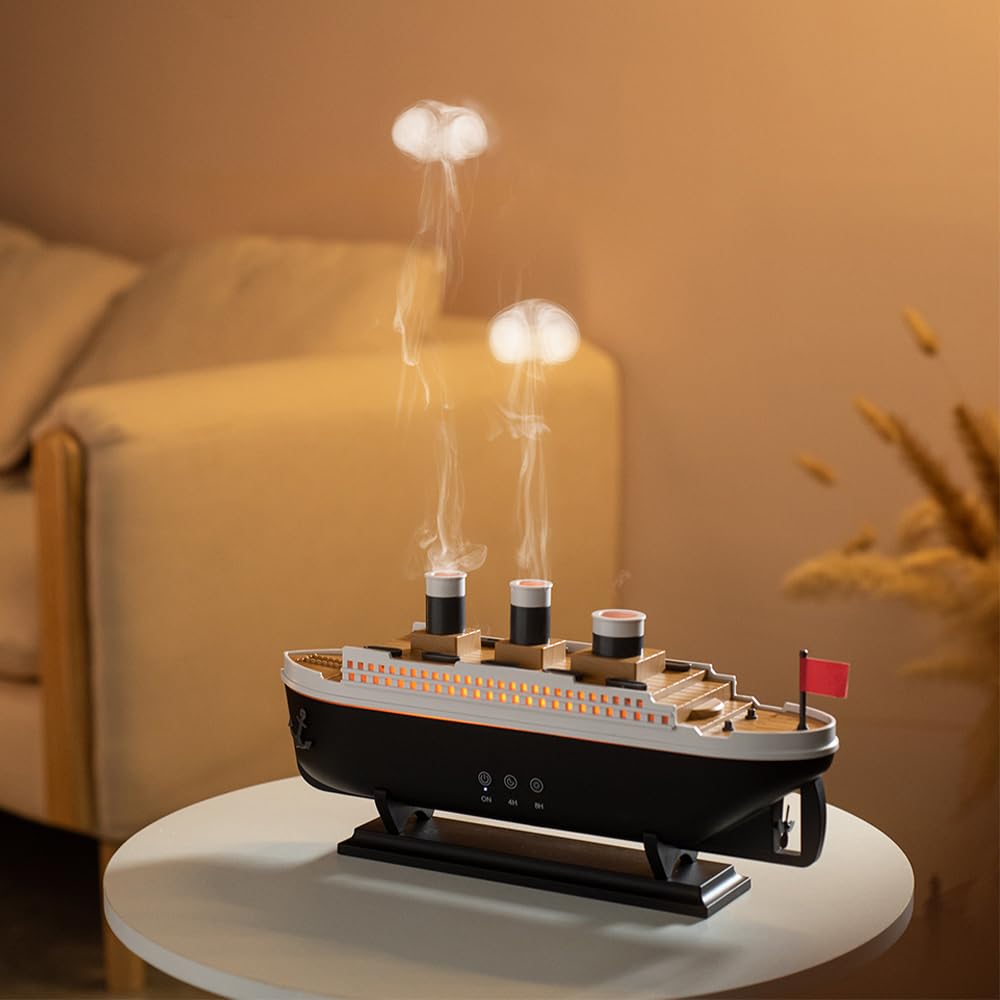Diffusore di oli essenziali a vapore, umidificatore per aromaterapia con telecomando, luci LED a 7 colori, 2 modalità di nebbia, timer e spegnimento automatico per casa, camera da letto e