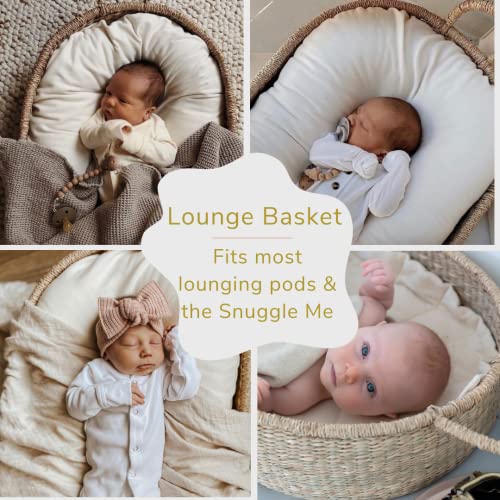 Bebe Bask Premium Baby Changing Basket - Organic Seagrass Moses Basket - Luxury Leaf Liner - Thick Bamboo Pad - Vegan Leather Baby Changing Mat - Trendy Boho Bassinet Changing Table Topper - Thumbnail 6