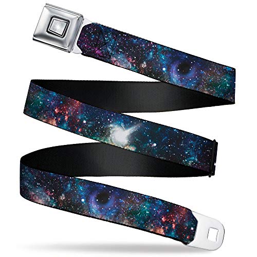 Buckle-Down Unisex Adult Classic Belt, Galaxy Space Collage, 1.5 Wide - Fits Pant Size 24-38 US