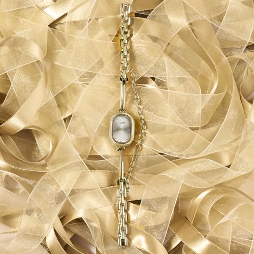 Image of Sonata Poze 8 Quartz Analog Watch with Jewellery Accessory for Women with Gold Dial & IPG Alloy Strap - SP80176YM01W