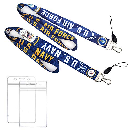 GTOTd US Navy Lanyard Air Force Lanyard with id Holder (2 Pcs) for Keys String Wallet.Merch American Navy Merch Party Supplies Gifts Lanyard for Teens Girls.