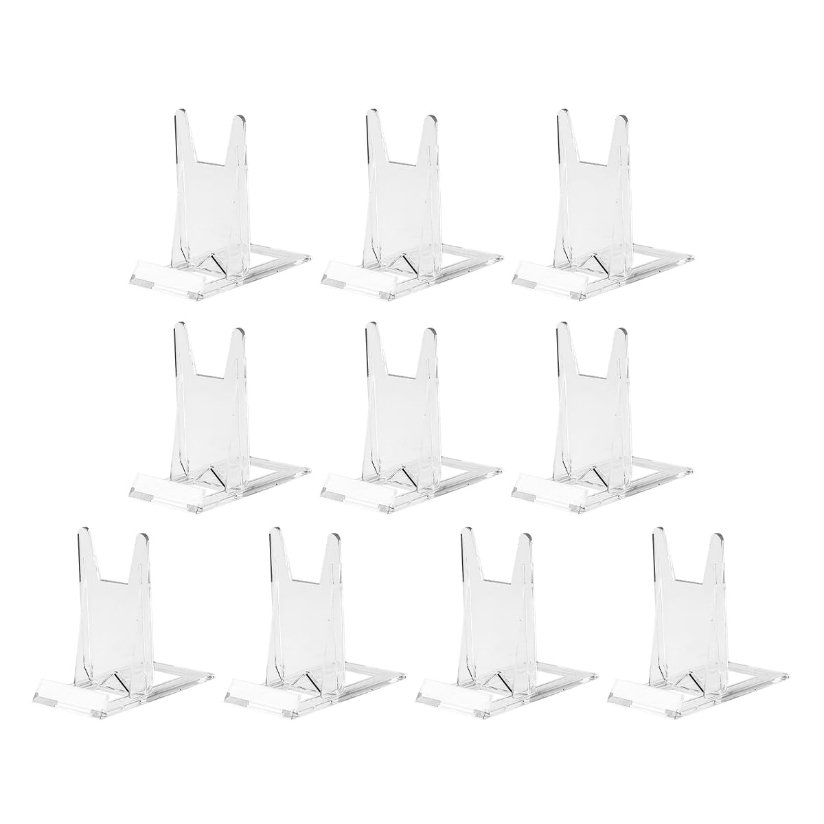 Muiltvoe 10PCS Clear Plastic Display Stand Clear Display Stand Adjustable Clear Acrylic Plastic Display Stands Easel Multifunctional Display Holder