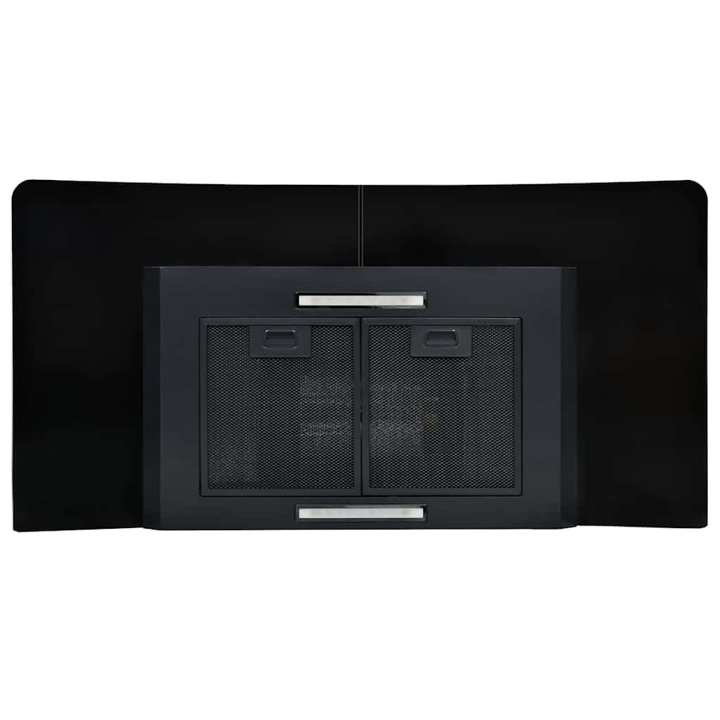 Okap kuchenny, montaż na ścianie, stal nierdzewna, czarny, 90 cm, odsysanie 756 m³/h, dotykowe elementy obsługowe, oświetlenie LED, aluminiowy filtr przeciwtłuszczowy i filtr węglowy do