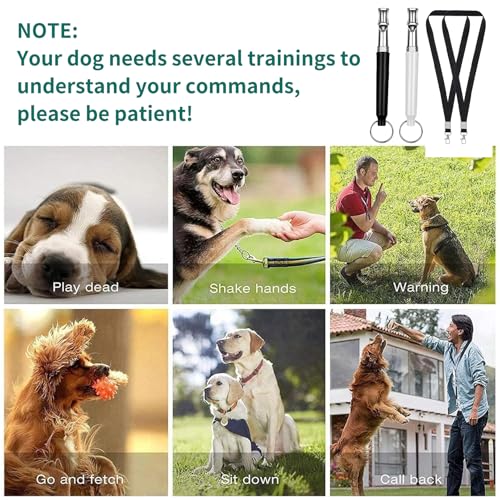 2 Stück Hundepfeife Rütter Rückruf für Hochfrequenz Lautlos Hundepfeifen Hund Dog für Hundetraining Whistle Adjustable Bellen Gegen,Hilfsmittel Pfeife Hund Rückruf Hunde Hundeklicker Lanyard