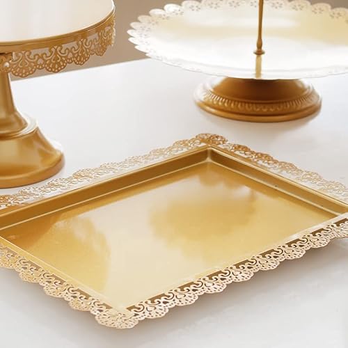 Set Of 6 Pcs Iron Cake Stand And Pastry Trays Cupcake Holder Fruits Dessert Display Plate Table Decoration For Baby Shower Wedding Birthday Party Celebration (6 Pcs Gold) #TOP5