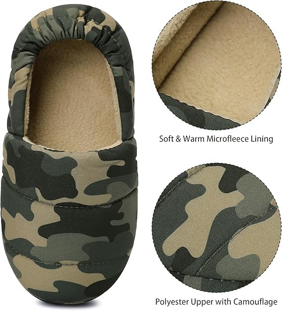 Bigwow Boys Camouflage Slippers Elastic Closed Heel House Shoes for Toddler Kids - Image 3