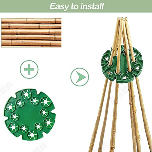 10Pack Garden Plant Holder Connectors Bamboo Cane Holder, Plastic Plant Support Protection Tray Support Caps For Climbing Plants Peas Beans Sweet Pea Tomatoes Cucumbers Support Structure #TOP1
