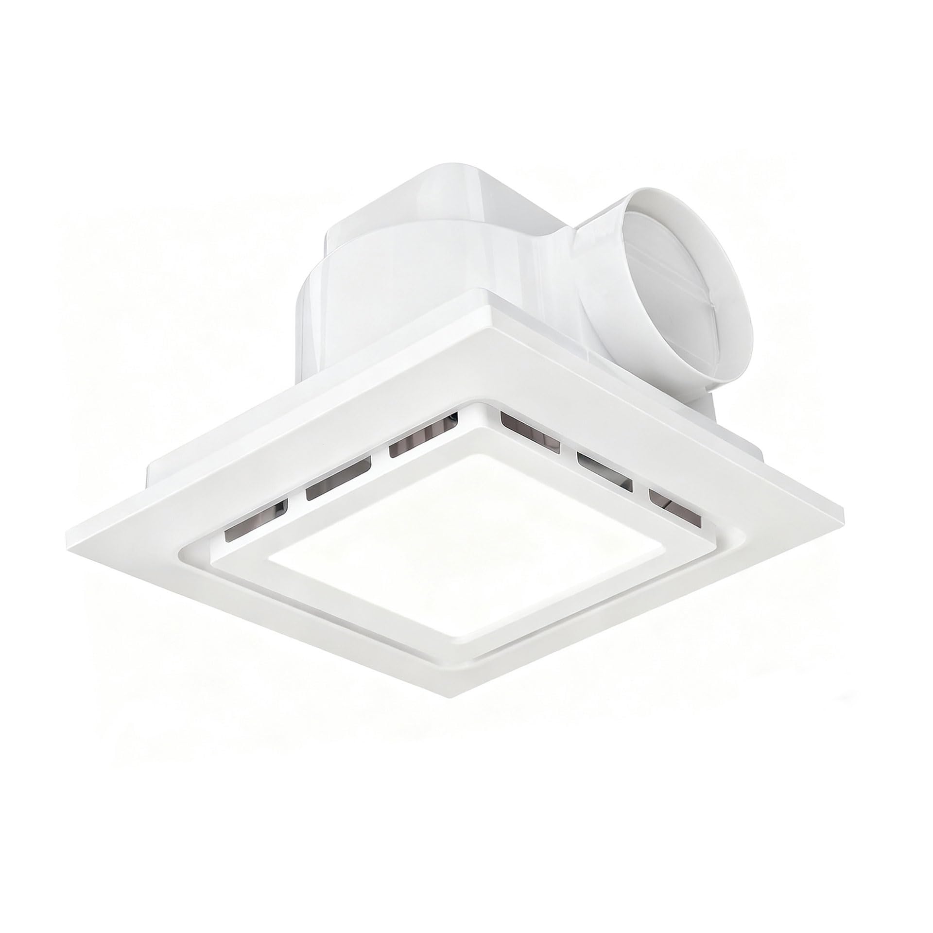 Elnwnnkc Multicolor 8Inch Ceiling Ventilation Fan With Led Light 3 Color Temperatures 80 Air Movement Low Noise For Bathroom Use Pp Substance Exhaust Fan