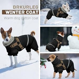 BRKURLEG Black Dog Coat with Harness, Dog Winter Jacket, Dog Onesie Body Warm Jackets, Pet Windproof Warm Cold Weather Coats, Reflective Waterproof Cold Weather Doggy Cozy Jacket Hiking S BRKURLEG Black Dog Coat with Harness Dog Winter Jacket Dog Onesie Body Warm Jackets Pet Windproof Warm Cold Weather Coats Reflective Waterproof Cold Weather Doggy Cozy Jacket Hiking S