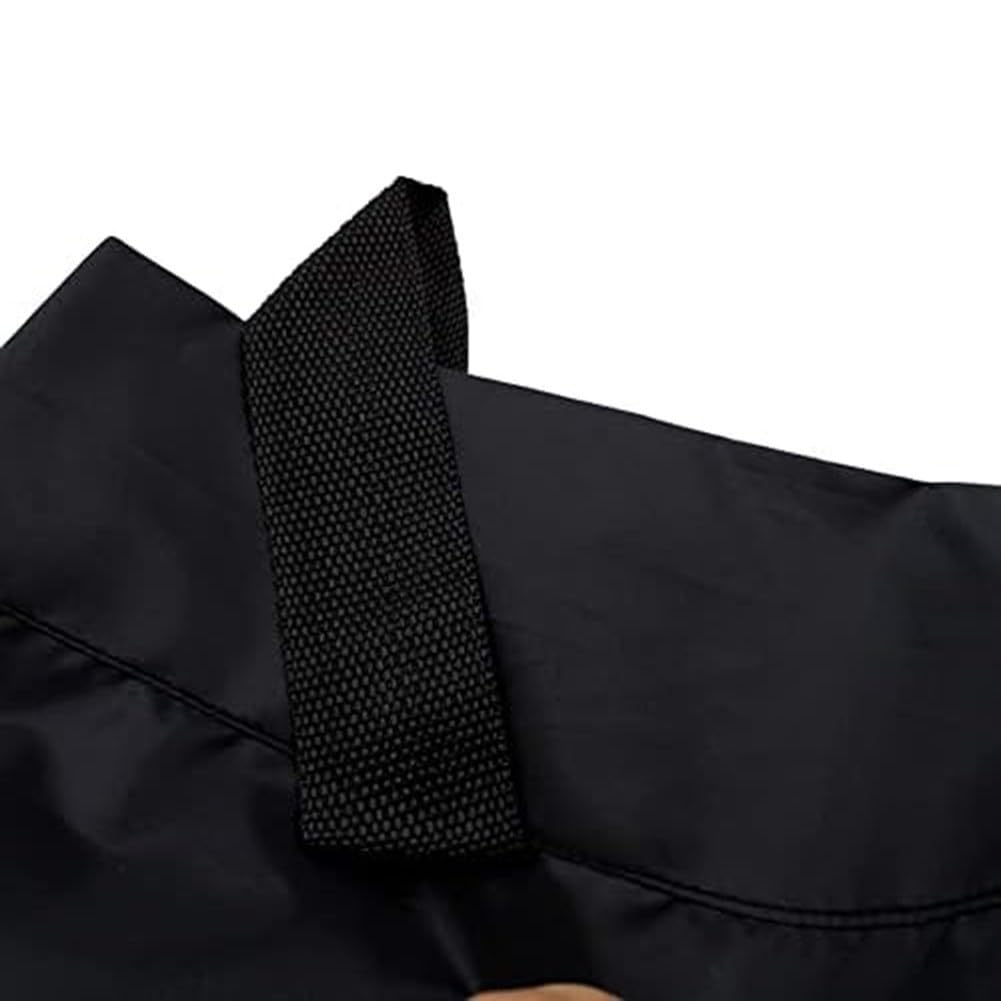 Sac de rangement noir pour tente, auvent, sac de rangement imperméable noir, avec cordon de serrage et deux dragonnes, pour meubles, grils, etc. (140 x 34 x 44 cm)
