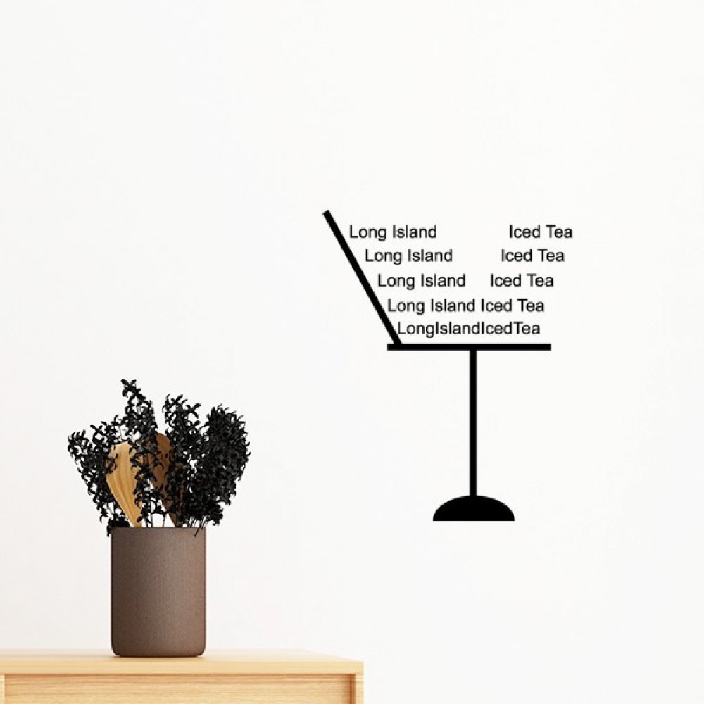 Sticker mural Long Island déco cocktail amovible pour masquer un mur blanc de chambre