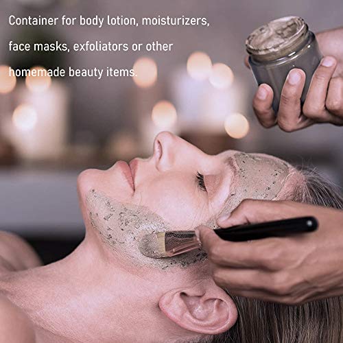 2 oz Glass Jars with Lids, Bumobum 3 pack Clear Small Jar with White Lids, Blank Labels & Inner Liners, 60 ml Empty Round Cosmetic Containers for Sample, Powder, Cream, Lotion, Spice3