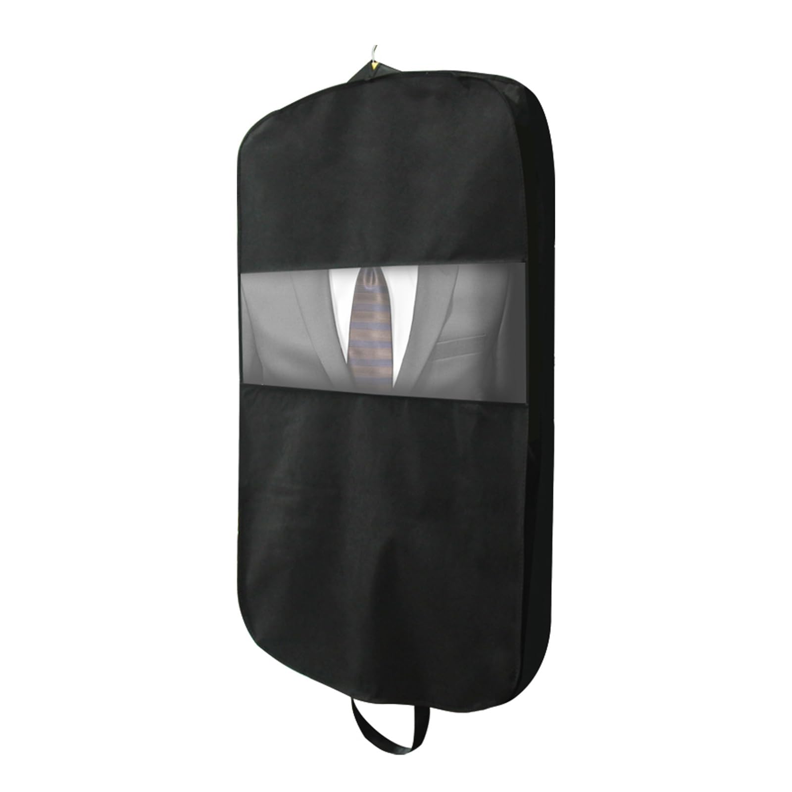 5 Fundas Portatrajes Con Cremallera (140x60cm) – Tela No Tejida Negra Con Ventana Transparente Para Vestidos Largos