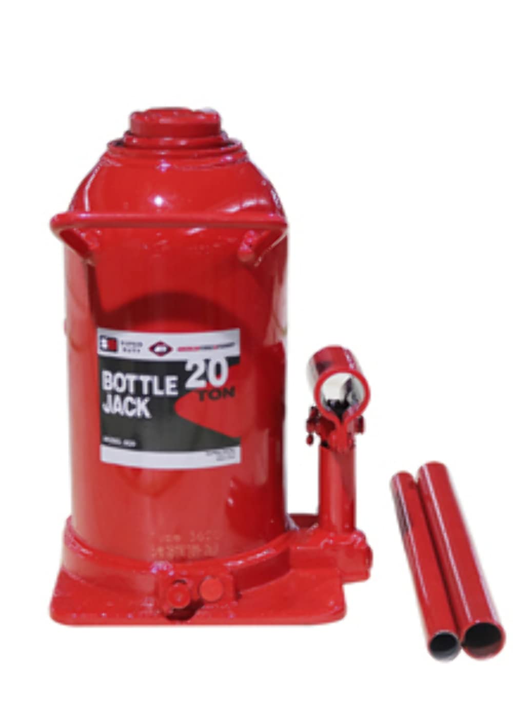 Super Duty 20 Ton Hydraulic Bottle Jack, Manual, Welded Cylinder, High-Grade Steel Construction, Forged and Welded Base, 3620