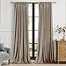 PRIMROSE Taupe Curtains 96 inch for Living Room,2 Panels Velvet Drapes Blackout Rod Pocket Back Tab Window Treatment Room Darkening Decorative Thick Curtains for Bedroom