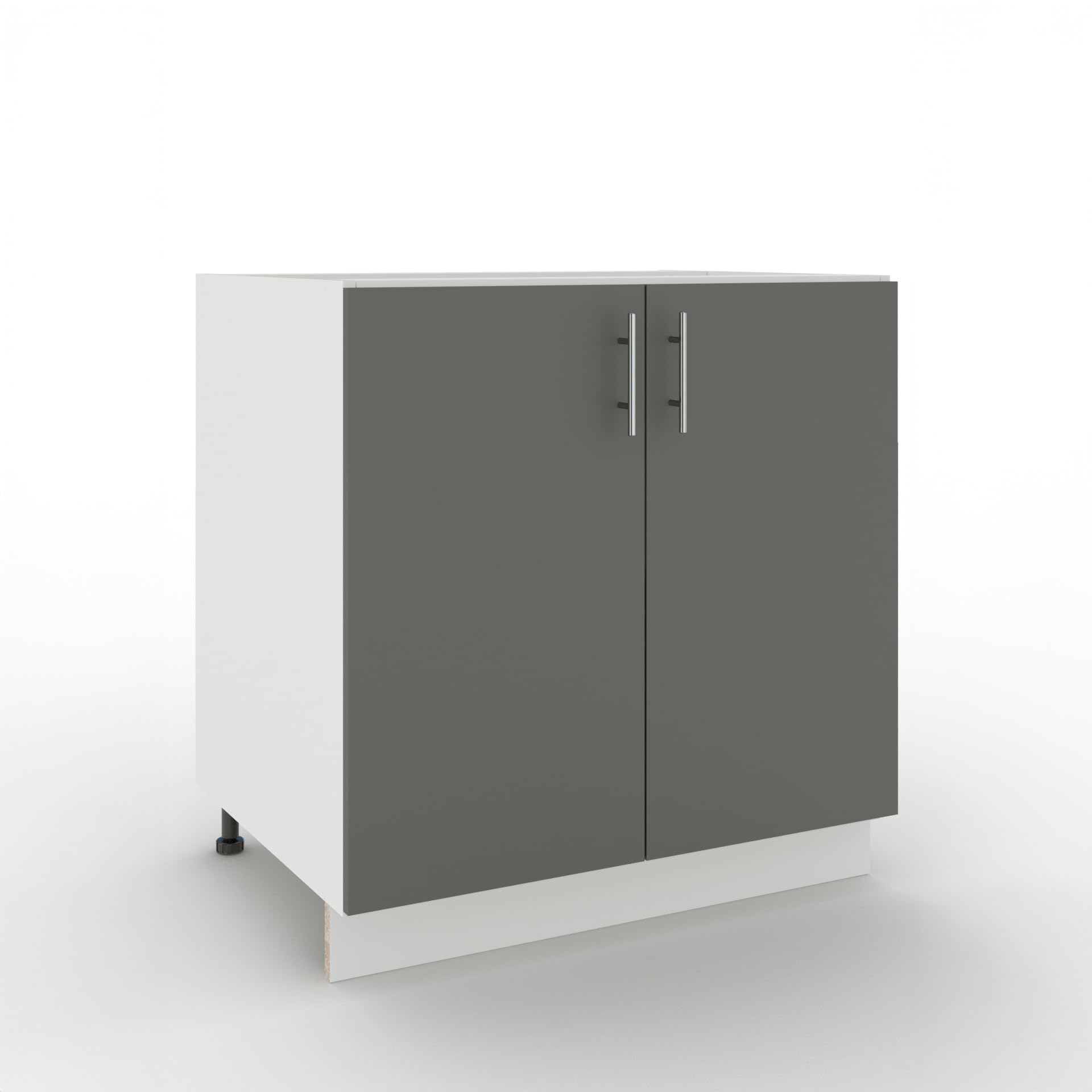 JD Greta Adjustable Kitchen Sink Base Unit - 800mm - Sink Cabinet with Doors (No Worktop) - Grey Matt
