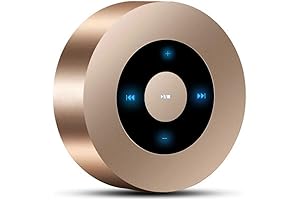 Gold Bluetooth Speaker: Smart LED Touch Play Wireless Speaker with 12-Hour Playtime