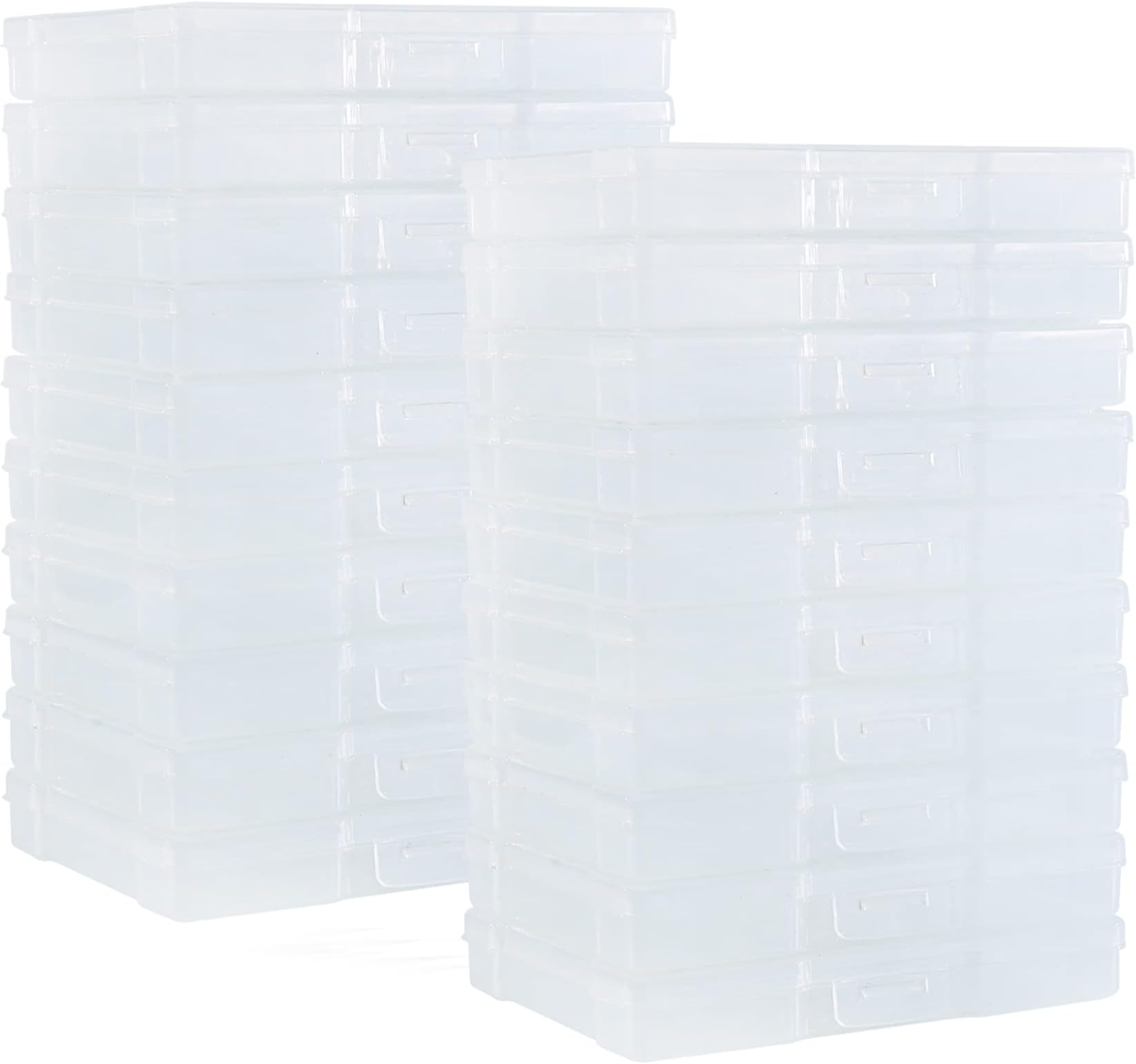 Party Club of America Transparent 5" x 7" Photo Storage Boxes - Photo Organizer Cases Photo Keeper Picture Storage Containers Box for Photos - 20 Pack (Clear)
