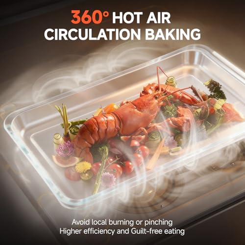Image of OUNIN 24L Steam and Air Fryer Combo Countertop Oven,11-in-1 Convection Baking and Steam,Bake,Broil,Dehydrate,304 Stainless Steel,Fast Cooking with Precise Electronic Temperature Control,for Gifting