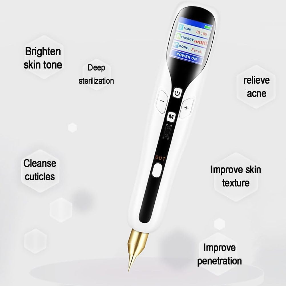 Plasma-Stift zur Entfernung von Muttermalen und Sommersprossen mit Ozon, 8 einstellbare Stufen, LCD-Schönheitsgerät mit Zwei Modi für Warzen und kleine Tattoos