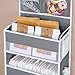 Univivi Over The Door Organizer, 5 Shelf Door Hanging Organizer Nursery Door Storage with 4 Large Compartments and 2 Small PVC Pockets 6 Side Pockets for Bathroom,Cosmetics and Nursery Baby Essential