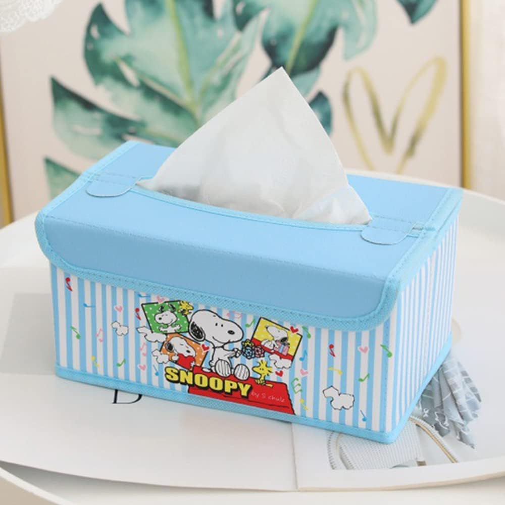 スヌーピー ティッシュケース 折りたたみ式 かわいい ティッシュボックス 収納便利 Pvc素材 24 13 5 11cm ブルー 最新のデザイン