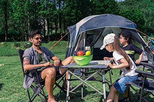 EVER ADVANCED Aluminium Camping Table Folding Table Foldable Portable Lightweight Folding Table Leg Height Adjustable Table Top Size 89.9 x 53 cm - Image 3