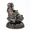 Ornamenti di Buddha Maitreya Rame puro Antico 4# Seduto di loto Ruyi Buddha che ride Soggiorno Artigianato per la casa Marrone Stile tradizionale cinese Oggetti d'antiquariato Rega #4