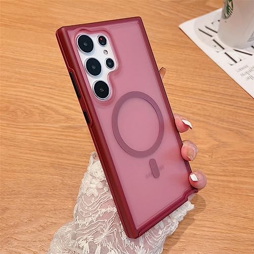 Coque Samsung S23 Ultra ENILSA magnétique transparente vin rouge antichoc