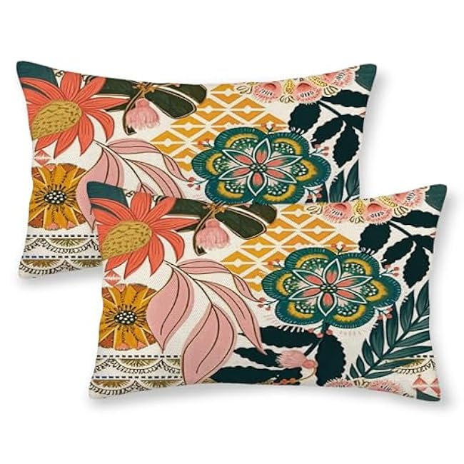 Floral Pillow Covers 16x16 Inches Set of 2 Sage Green Blue Floral Throw Pillow Covers Outdoor Rustic Spring Summer Flower Decoration Pillowcase Farmhouse Decorative Cushion Cover For Sofa Couch