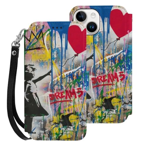 Banksy oNV[ ̎q ԂD _A[g iPhone15pP[X 蒠^ z^ X}zP[X J[h[ PUU[  ACtH15pP[X Sʕی }Olbg ϏՌ EȒP