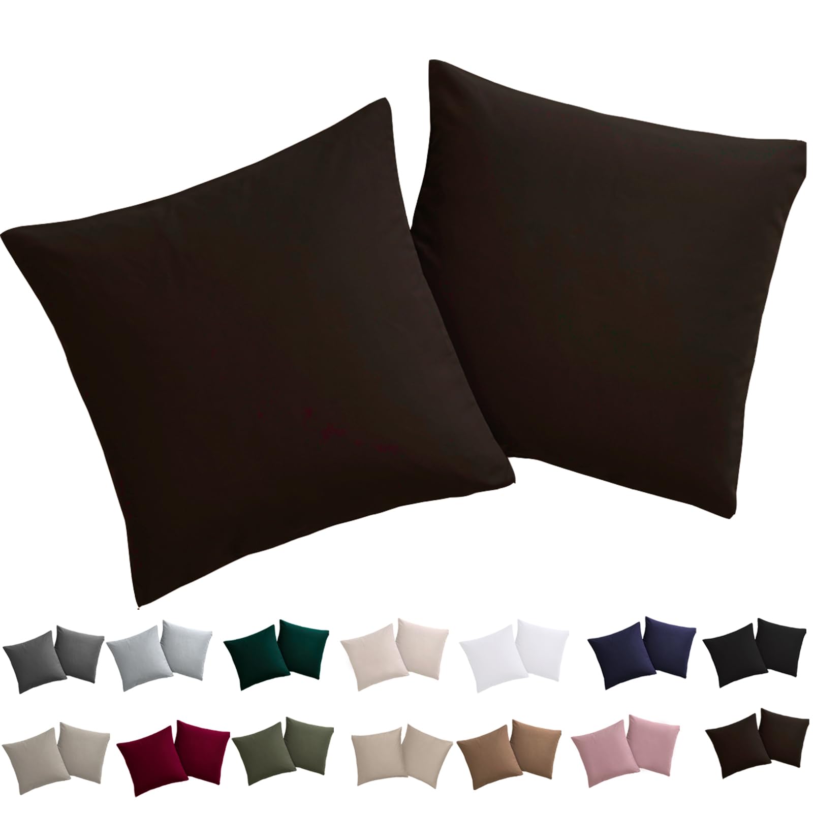 Soifox 2er Set Kissenbezug Mikrofaser weich und angenehm bügelfrei & knitterfrei