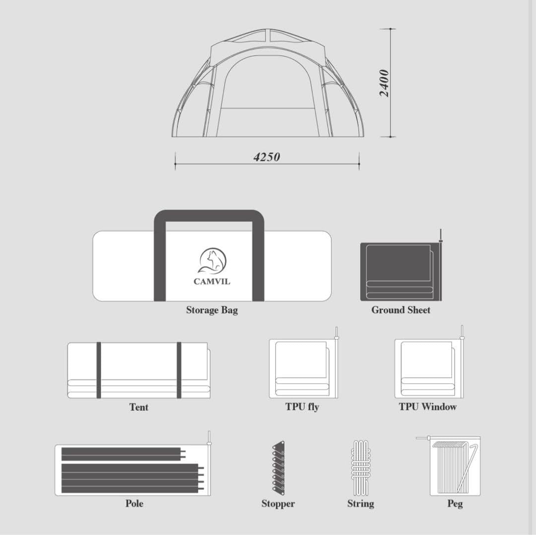 未使用 CAMVIL タートルドーム ドームテント ホワイト 4シーズン