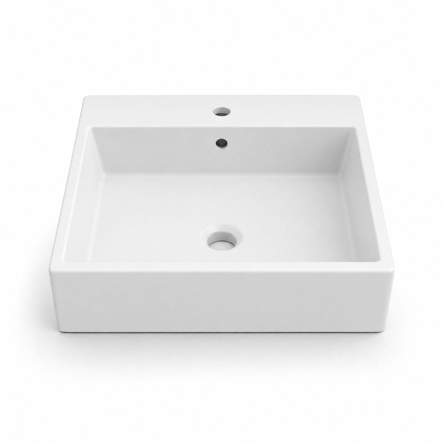 Lavabo da Appoggio in Ceramica Bianco Lavandino Lavello 2 Misure (1, 53x41x15 cm)