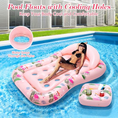 MoKo Inflatable Pool Floats Adult, Water Lounger Raft with Cup Holders - image 3