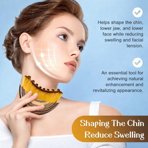 Image of Contour Face Brush for Sculpting & Drainage - Facial Massager for Jawline, Chin & Neck - Reduces Puffiness, Promotes Detox & Lift - Soft Bristles, Improves Skin Glow(Face-Jawline-Brush)