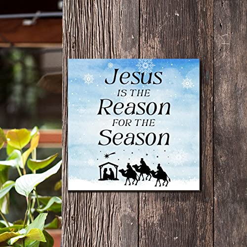 Plaque murale Jésus en bois rétro artisanale 35cm - 3