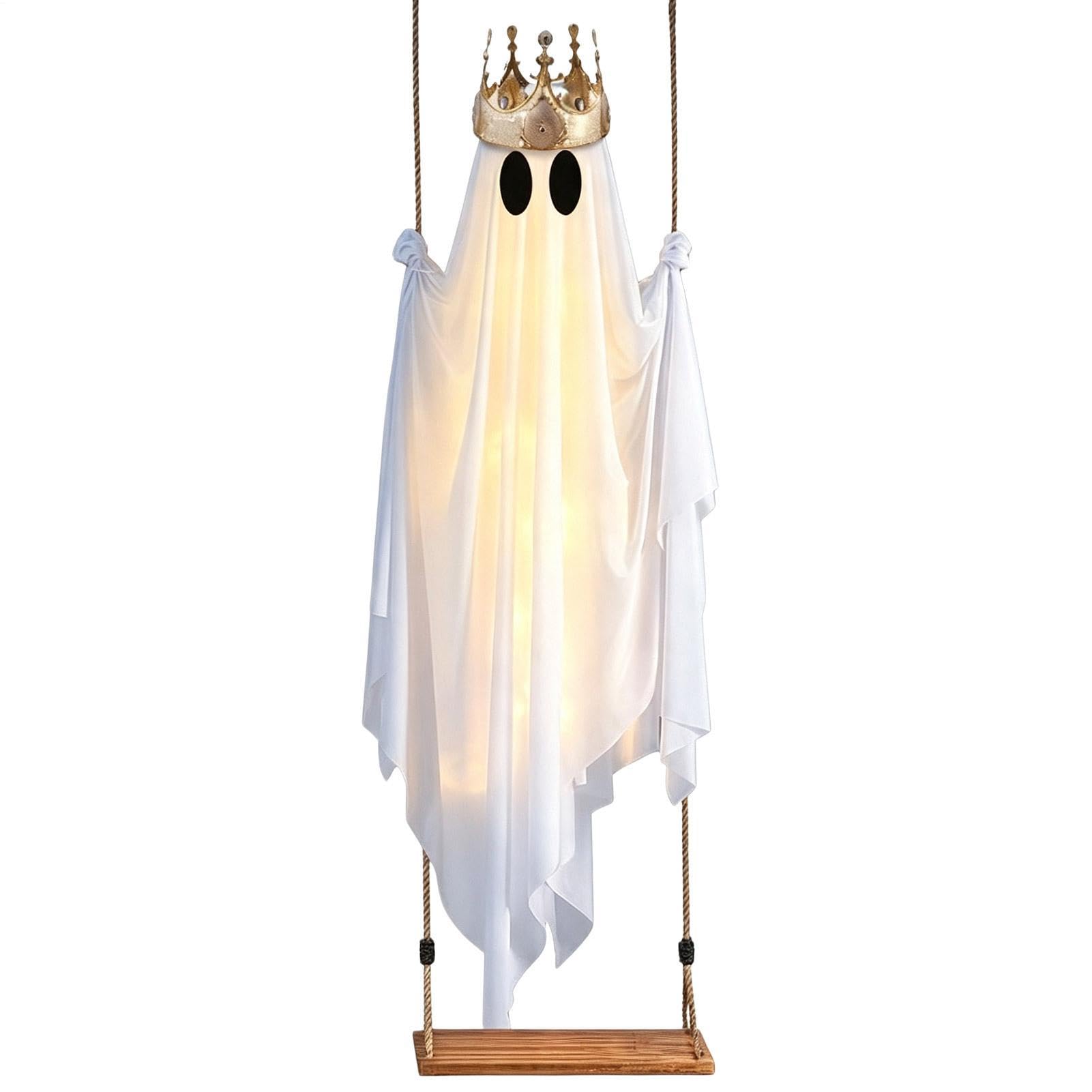 Decoración De Halloween Fantasma Oscilante con Luz Halloween 150 cm De Alto