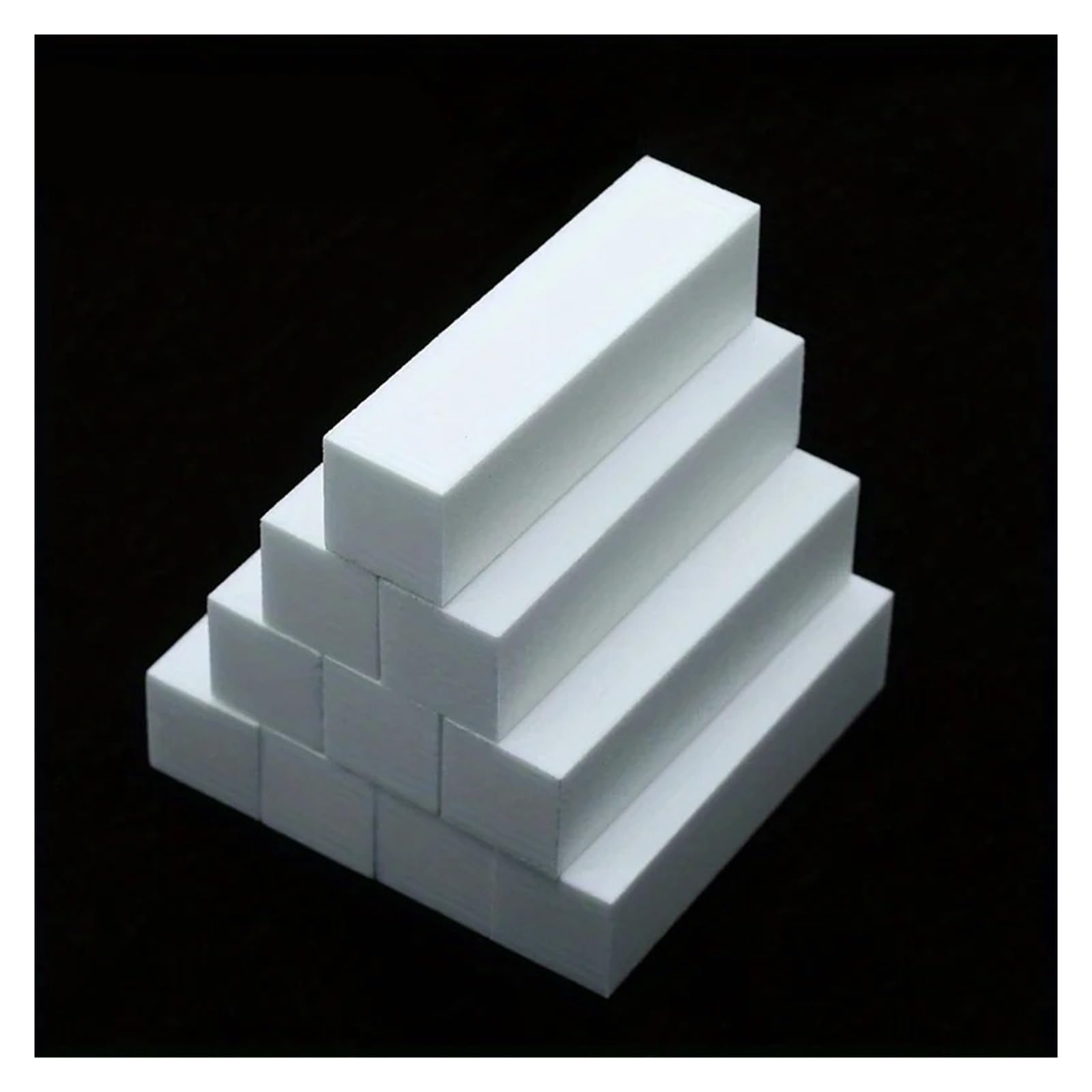 Bloque amortiguador de uñas blanco y esponjoso para manicura limpia y uniforme, pack de 10 uds