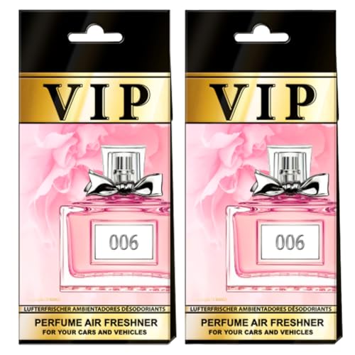 VIP CARIBI Ambientadores de Lujo para Coche Pack 2, Fragancias Premium Inspiradas en Perfumes Exclusivos, Aroma Elegante y Duradero, Ambientador Premium para Coche, Hogar, Oficina y Regalo (006)